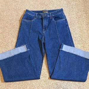 NWOT Margo wide leg jeans.  High waist, frayed cuffs, soft denim with stretch